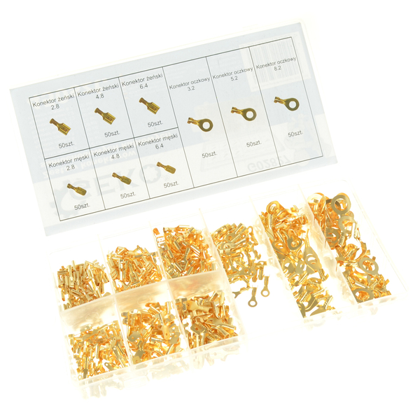 Zestaw konektorów i końcówek elektrycznych 450 sztuk