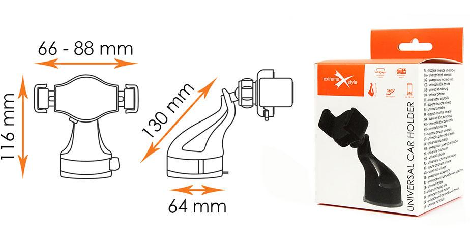 Uchwyt samochodowy na telefon montaż do szyby