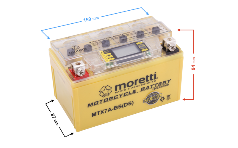 Akumulator AGM MTX7A-BS Moretti ze wskaźnikiem