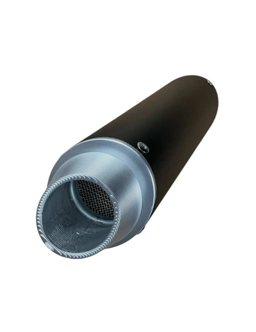 Tłumik owalny 38mm srebrny pitbike MRF 120 SM TTR 140 HQ RC SM TTR 160-R SM