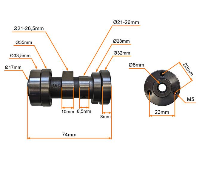 Wałek rozrządu 4T quad atv 154FMI 130cc