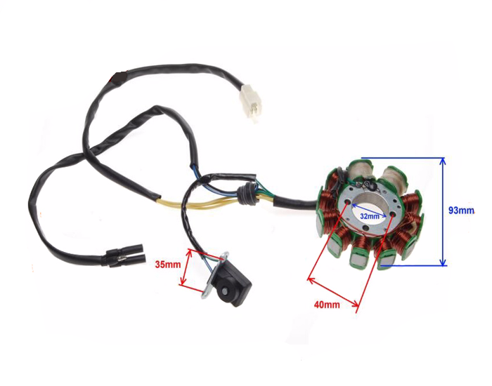Stator iskrownik 11 cewek quad atv 200 250 bashan