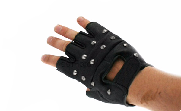 Rękawice skórzane bez palców z ćwiekami