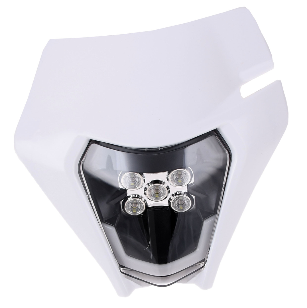 Owiewka uniwersalna biała z wkładem lampy Led cross enduro