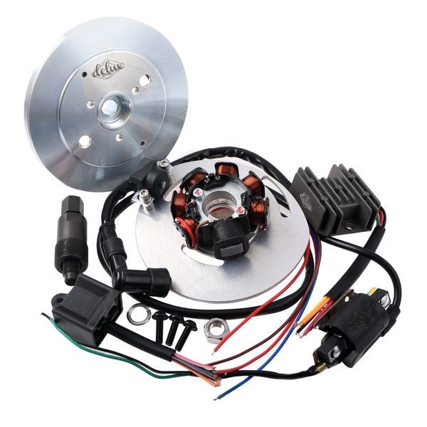 Zapłon bezstykowy CDI 12V ciężkie koło regulator cewka moduł WSK 125 + schemat