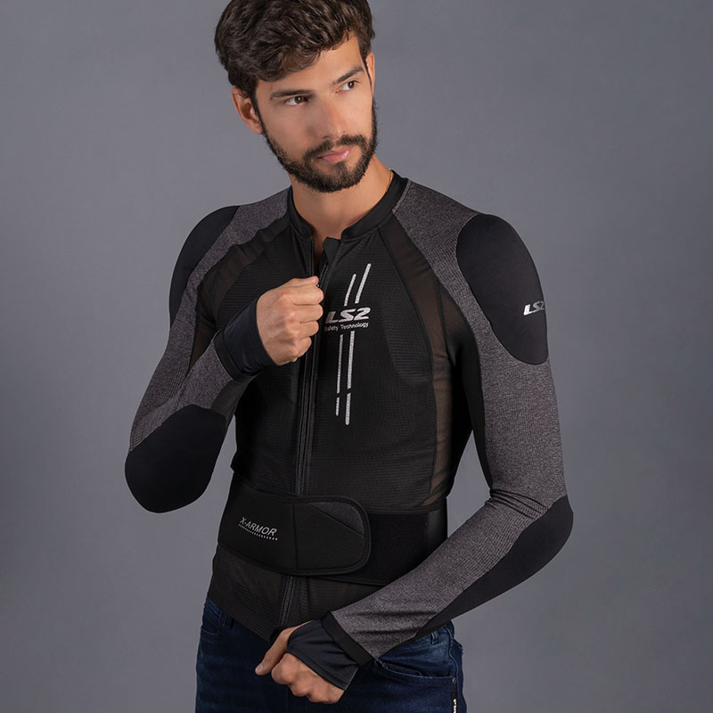 Bluza motocyklowa męska LS2 X-Armor Man Black Silver