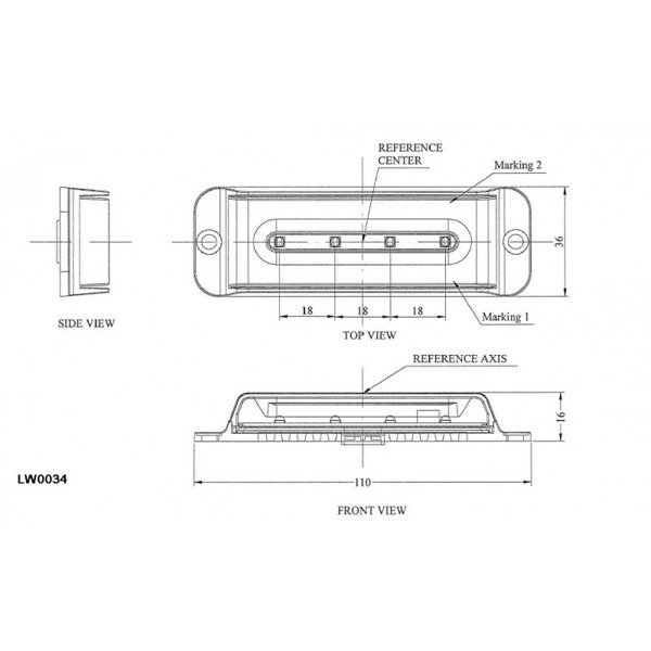 Lampa stroboskopowa 4LED 20W BLUE 12-24V R65 R10