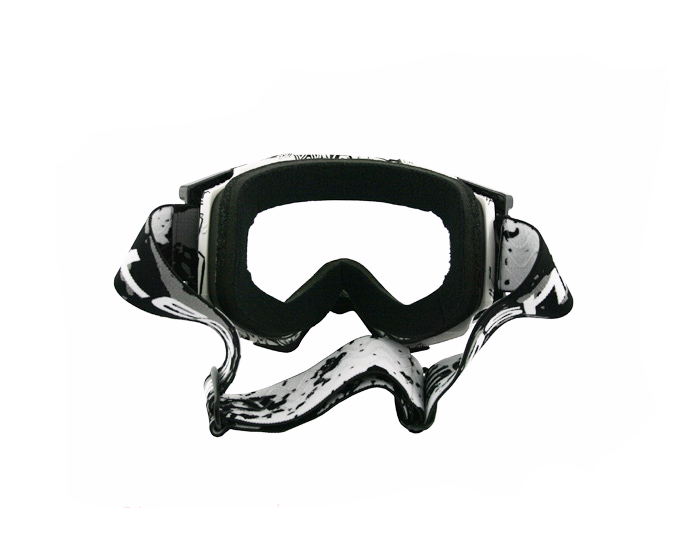 Gogle leoshi anti-fog cross atv enduro biel czerń