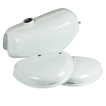 Zbiornik paliwa pokrywy boczne biały premium Simson S51 S60 S70 DPR Classic