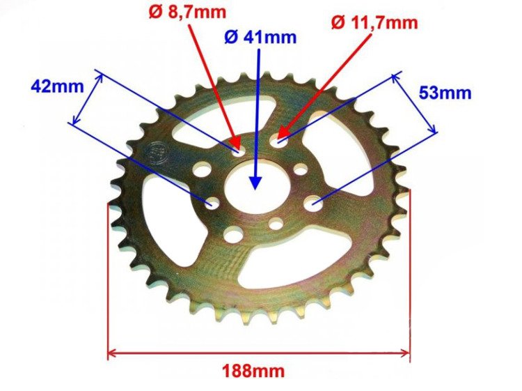 Zębatka tył 520h 36z quad atv shineray bashan 250 