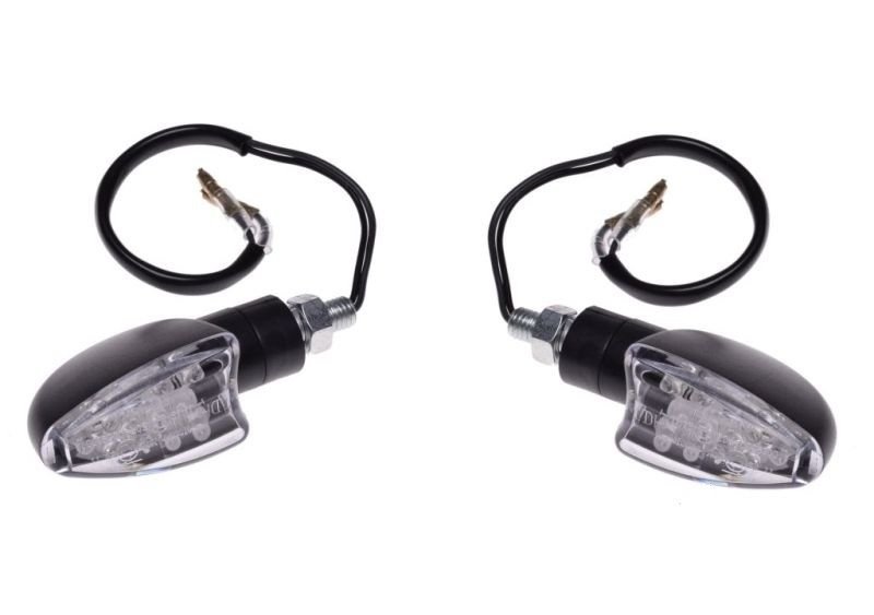 Kierunkowskaz czarny owal biały klosz led cn