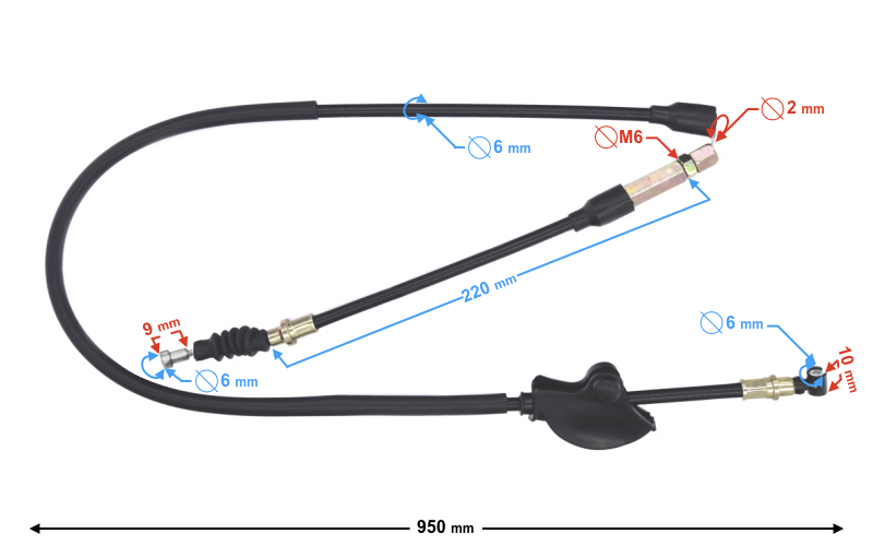 Linka sprzęgła do Barton Ranger Classic (E4) 95cm