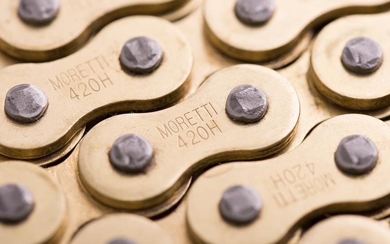 Łańcuch 420h złoty 112 l ogniw moretti hit tuning