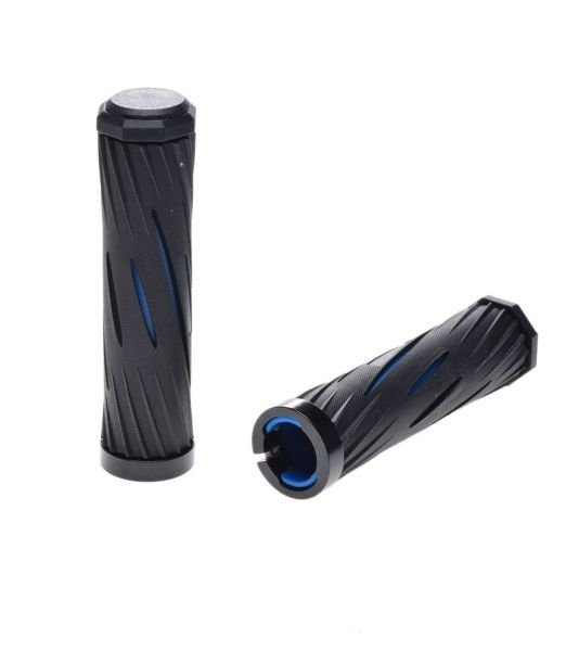 Chwyt kierownicy rowerowy czarno/nieb przykręcany