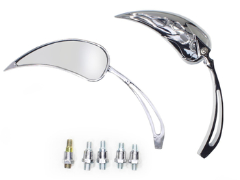 Lusterka motocyklowe chrom chopper bober m8 m10