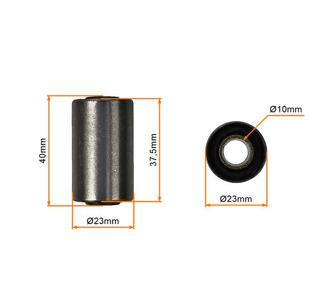 Tuleje metalowo gumowe wahacza 2 sztuki 23x10x40 quad atv