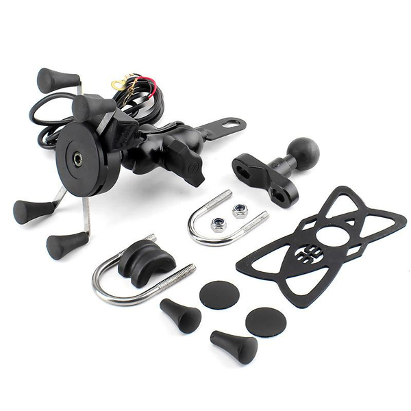 Uchwyt Motocyklowy z Ładowarką RAM L-metal USB