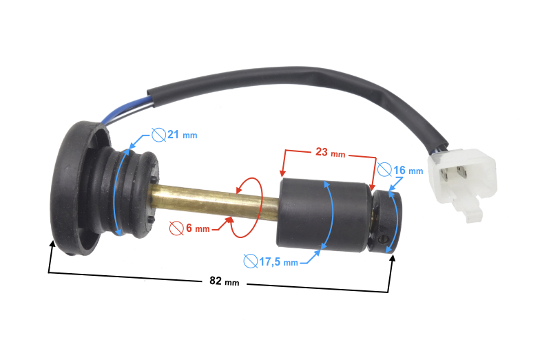 Czujnik poziomu oleju do skutera 2T Barton Firefox