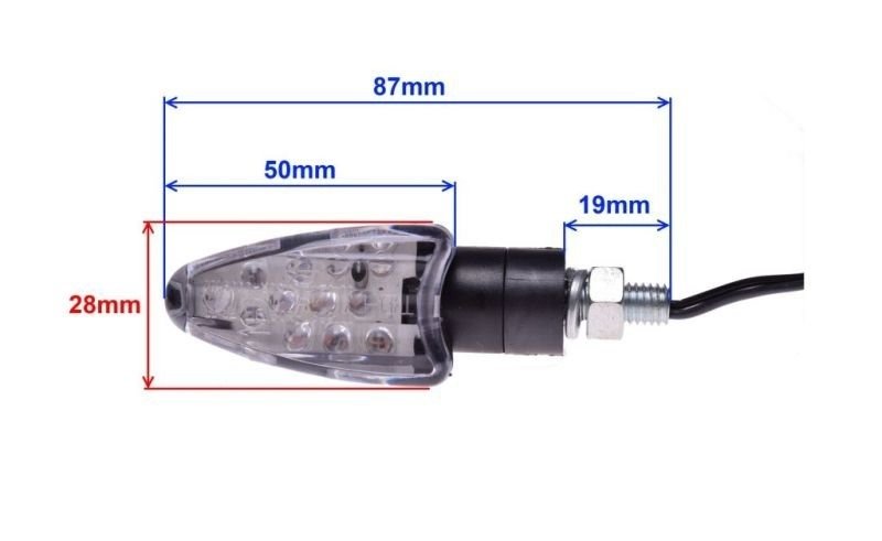 Kierunkowskaz czarny owal biały klosz led cn