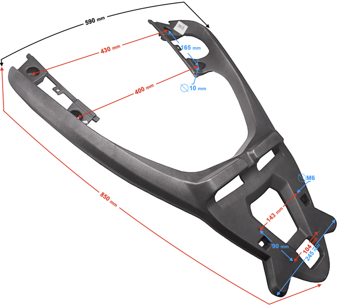 Bagażnik wspornik kufra do skutera Barton B-Max