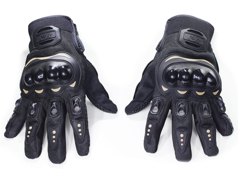 Rękawice motocyklowe letnie przewiewne krótkie czarne cross enduro street