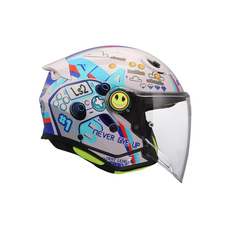 Kask dziecięcy LS2 OF622 Funny II Next Level White homologacja ECE 22.06