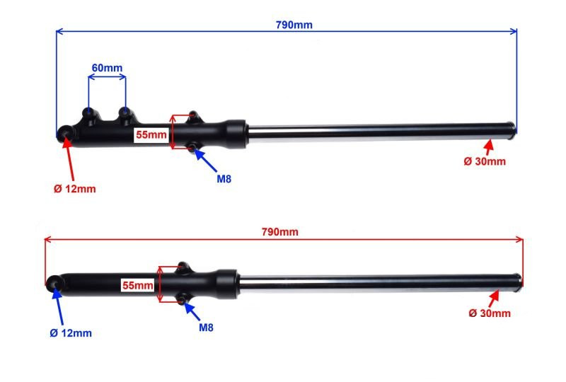 Amortyzator przód komplet p+l do junak 902 790mm