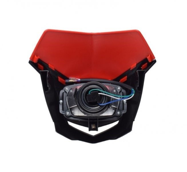 Owiewka przód z reflektorem czerwono czarna h4