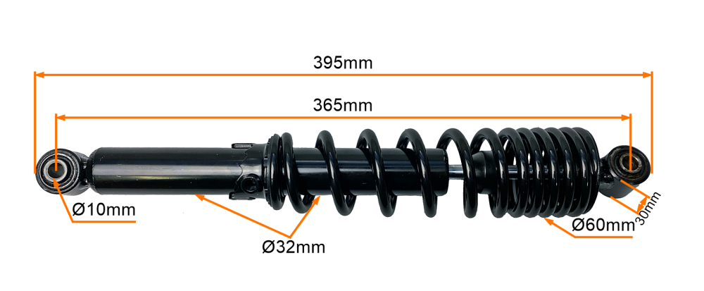 Amortyzator tył czarny 36,5cm cross atv