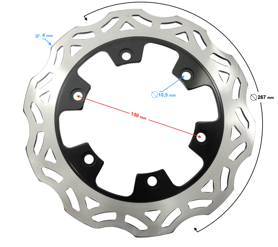 Tarcza hamulcowa przednia do motocykla Hyper 125