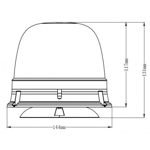 Lampa Błyskowa Kogut 7 Błysków 10LED R65/10 Magnes