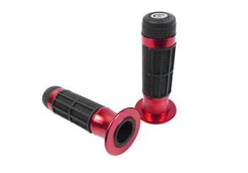 Aluminiowo gumowe manetki kierownicy czerwone 2