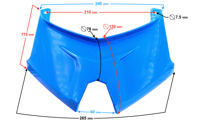 Obudowa łącznik niebieski do skutera Barton B-Max