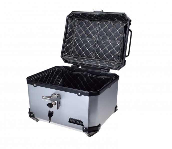 Kufer aluminiowy centralny Awina srebrny 45L Duży Kufer BMW Adventure