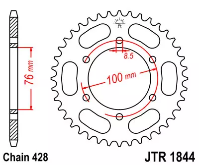 JT zębatka tylna JTR1844-48z 428 Yamaha MT XSR YS YZF-R R 125