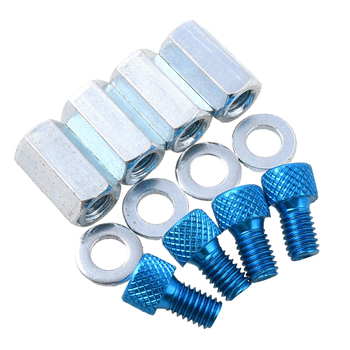 Nakrętki szpilki cylindra + zaślepki imbusowe niebieskie Simson Jawa 50 DPR