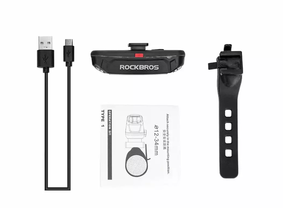 ROCKBROS Lampka rowerowa tylna Led 500mAh 6 trybów