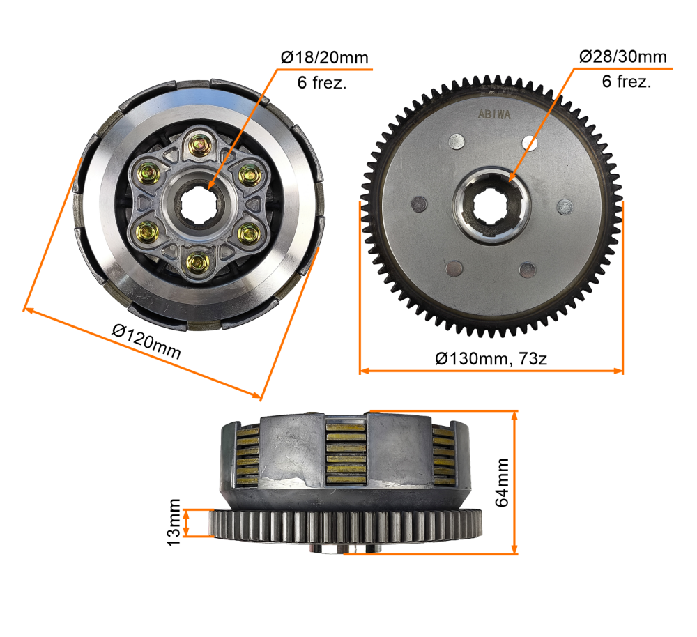 Sprzęgło tylne 73 zęby quad atv CG125 150 200 250 4T