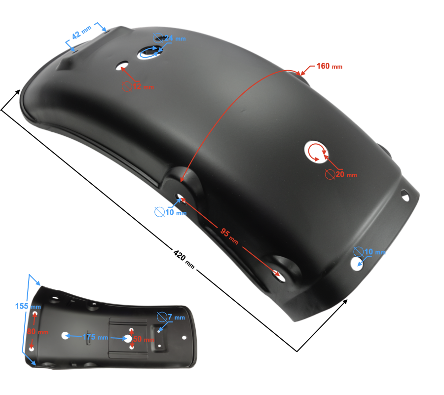 Obudowa błotnik tylny motocykla Barton Cafe Racer
