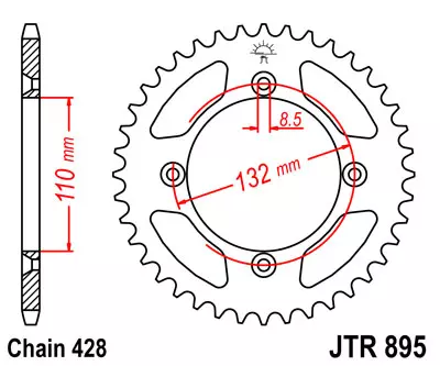 JT zębatka tylna 46z 428 KTM SX SX 85 04-24, 105 XC 07-11 Husqvarna TC 85