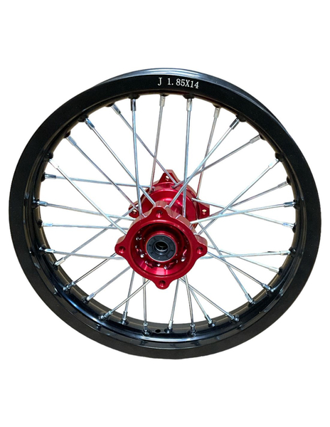 Felgi 17/14 przód tył aluminiowe CNC czerwone pitbike MRF Kayo Pitgang RXF