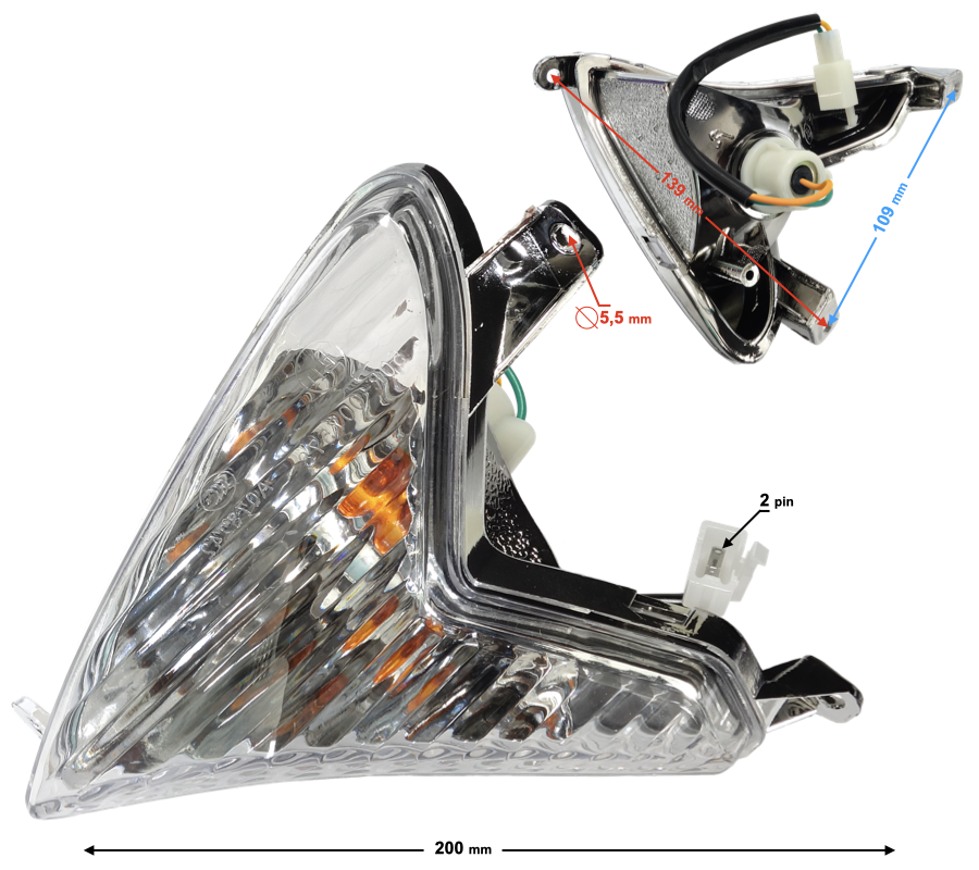 Kierunkowskaz przód lewy Barton Falcon 50 Barton Falcon 125 2