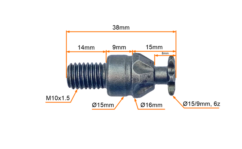 Zębatka przód z wałkiem 6 zębów 25H Pocket Bike