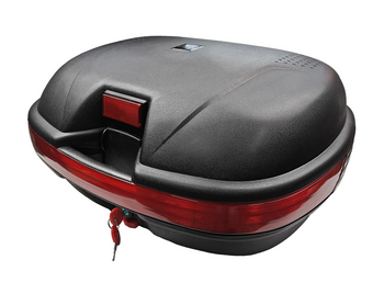 Kufer centralny bagażnikowy z odblaskiem na 2 kaski odpinany 55,5x43x27