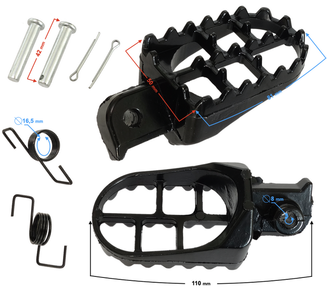Podnóżki mini cross Yamaha PW50