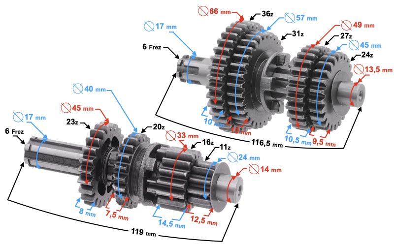 Skrzynia biegów do motoroweru Barton Neken