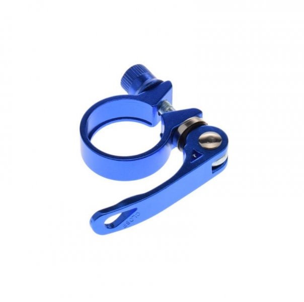 Obejma sztycy siodła szybkozamykacz 34,9 niebieski