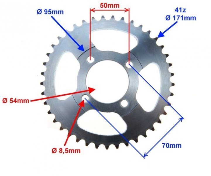 Zębatka Tył 41z 420 Quad Atv Shineray 50Q-2E