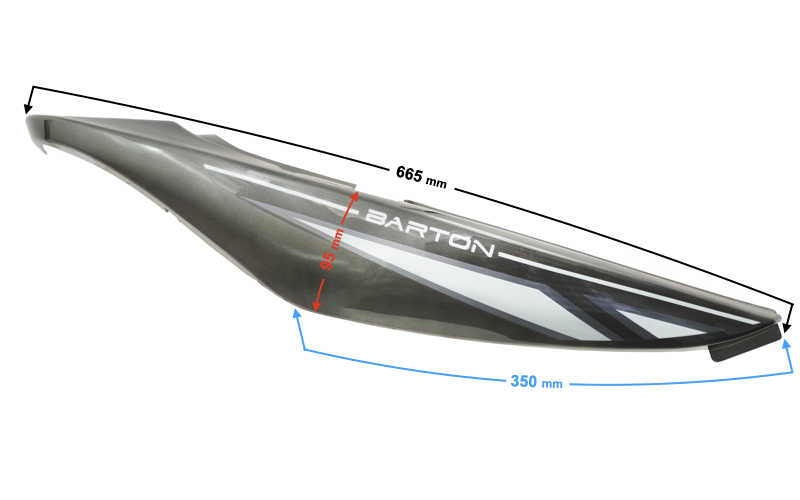 Obudowa tylna prawa grafitowa do motoroweru Barton Sprint 2