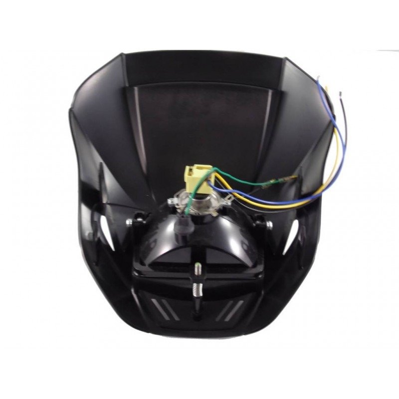 Owiewka z reflektorem kwadrat lampa h4 e11 czarna